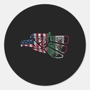 Adesivo Redondo México Bandeira dos Estados Unidos Patriot Bandeir