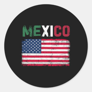 Adesivo Redondo México Bandeira dos Estados Unidos Patriot Bandeir