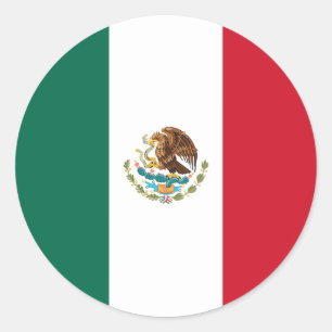 Adesivo Redondo México/Bandeira Mexicana