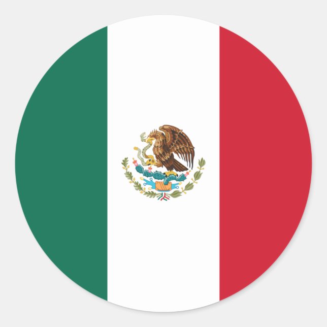 Adesivo Redondo México/Bandeira Mexicana (Frente)
