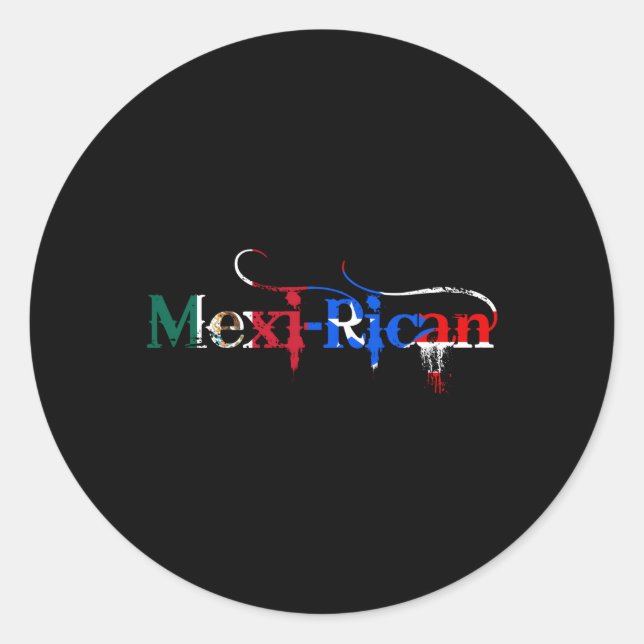 Adesivo Redondo México mexicano Porto Rico Bandeira mexicana (Frente)