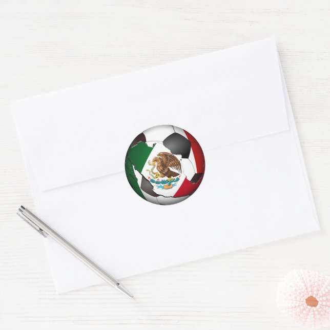 Adesivo Redondo Mexico Soccer Ball Sports (Envelope)