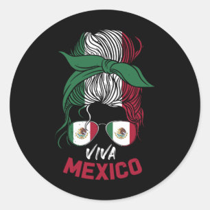 Adesivo Redondo México Vintage, México Flag Pride Hat Jersey 2