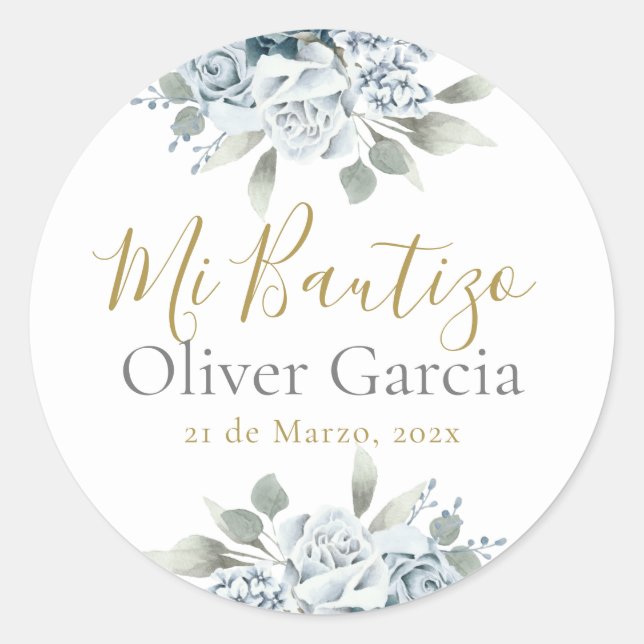 Adesivo Redondo Mi Bautizo (Frente)