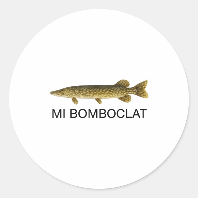 Adesivo Redondo Mi Bomboclat Funny Fish Jamaican Slang Graphic  (Frente)