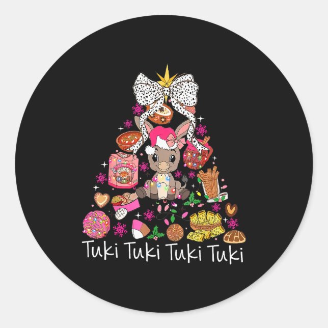 Adesivo Redondo Mi Burrito Sabanero Mexican Christmas Donkey Spani (Frente)