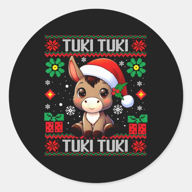 Adesivo Redondo Mi Burrito Sanero Mexican, Donkey Latino Ugly Chri (Frente)