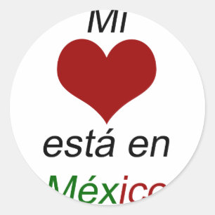 Adesivo Redondo Mi Corazon Esta En México