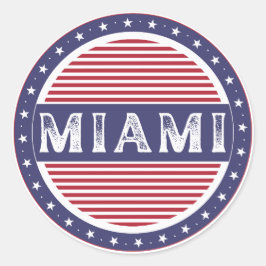 Adesivo Redondo Miami City Pride Emblem – American Identity