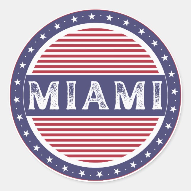 Adesivo Redondo Miami City Pride Emblem – American Identity (Frente)