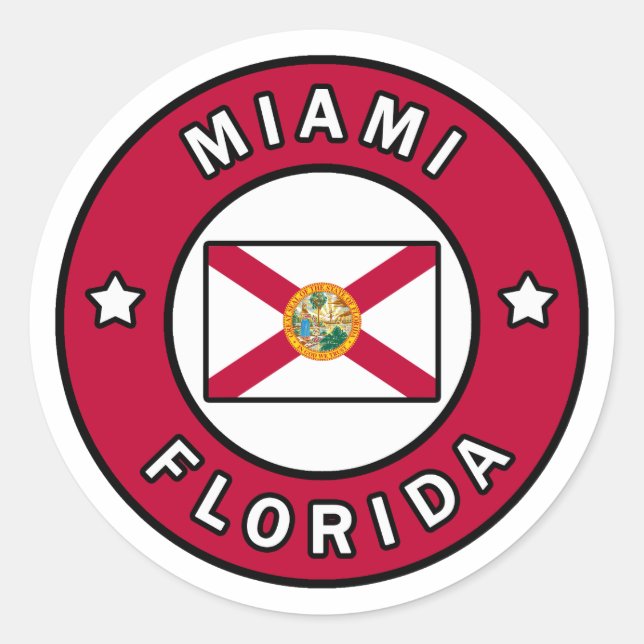 Adesivo Redondo Miami Florida (Frente)