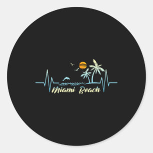 Adesivo Redondo Miami Florida Souvenir Spring Break Beach