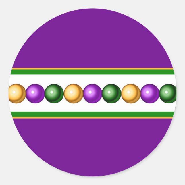 Adesivo Redondo Miçanga Roxo Mardi Gras (Frente)