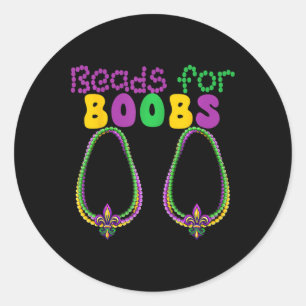 Adesivo Redondo Miçangas Para Pão Colorido De Mama Mardi Gras Para