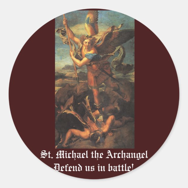 Adesivo Redondo Michael, o Arcanjo (Frente)