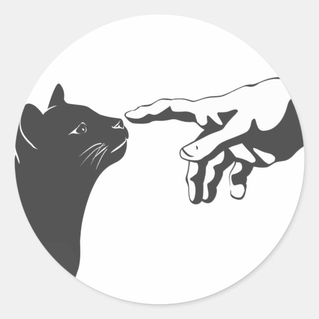 Adesivo Redondo Michelangelo Cat - Escolha a cor de fundo (Frente)