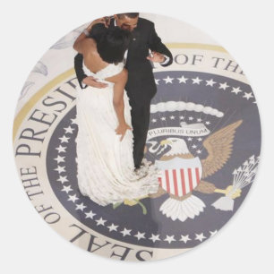 Adesivo Redondo Michelle e Barack Obama