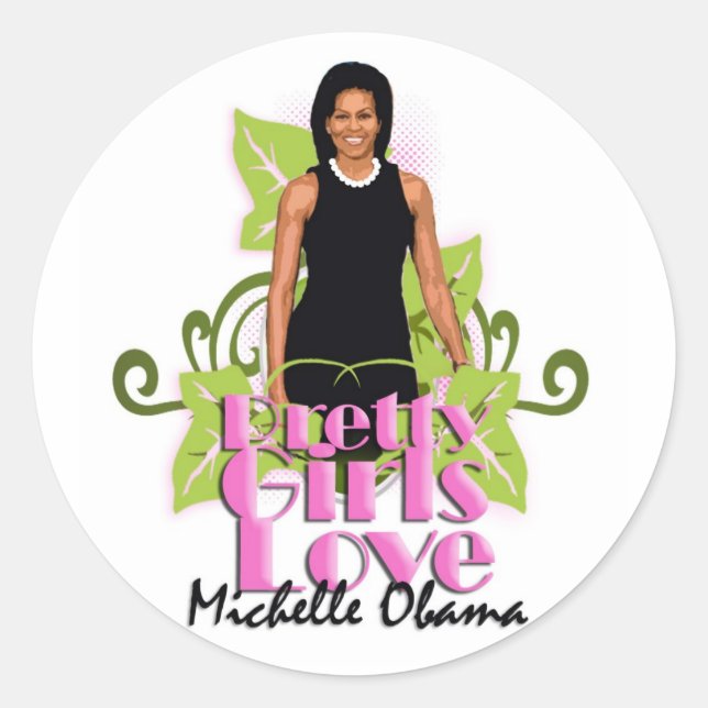 Adesivo Redondo Michelle O "Bonito Girls Love" Stickers (Frente)