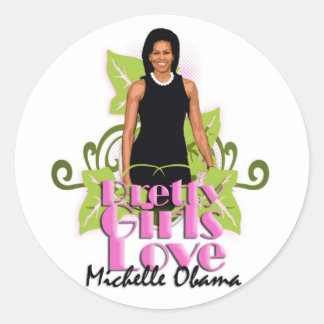 Adesivo Redondo Michelle O "Bonito Girls Love" Stickers