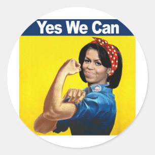 Adesivo Redondo MICHELLE O RIVETER - SIM, PODEMOS.Png