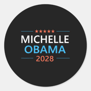 Adesivo Redondo Michelle Obama 2028 Para A Eleição Do Presidente D