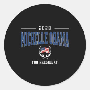 Adesivo Redondo Michelle Obama 2028 Pelo Presidente Democrata Patr