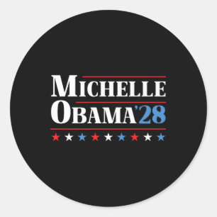 Adesivo Redondo Michelle Obama 2028 Pelo Presidente Premium