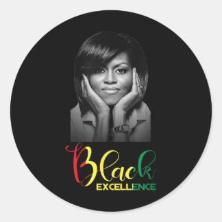 Adesivo Redondo Michelle Obama Black Excellence Black History Mont