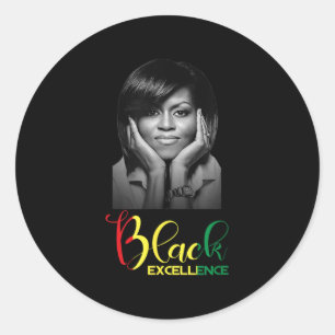 Adesivo Redondo Michelle Obama Black Excellence Black History Mont