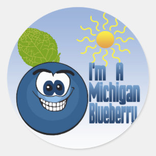 Adesivo Redondo Michigan Blueberry