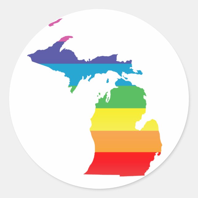 Adesivo Redondo Michigan orgulde. (Frente)