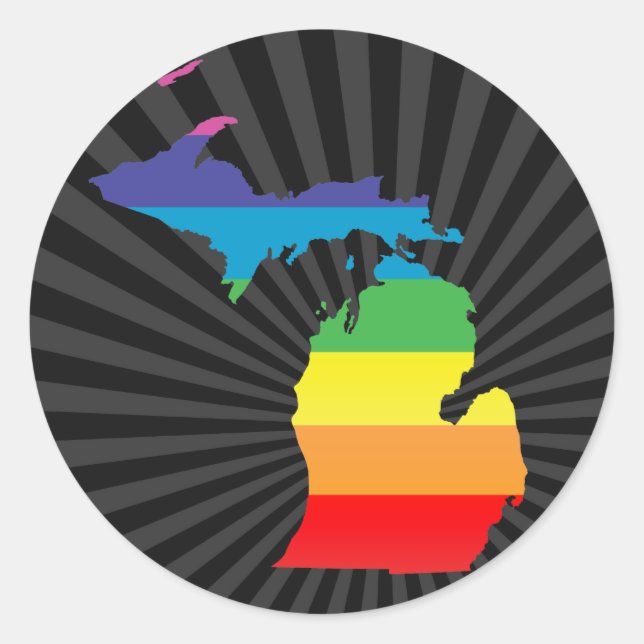 Adesivo Redondo Michigan orgulde. (Frente)