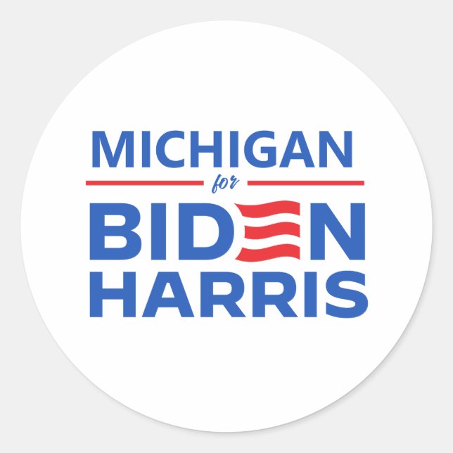 Adesivo Redondo Michigan para Biden Harris (Frente)