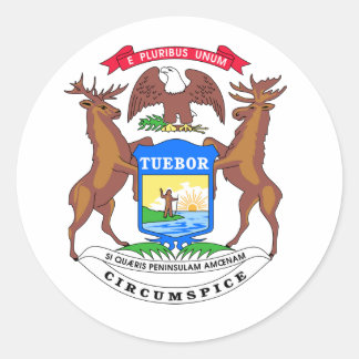 Adesivo Redondo Michigan State Seal