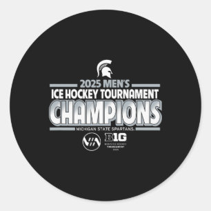 Adesivo Redondo Michigan State Spartans Hóquei Masculino Campeão d