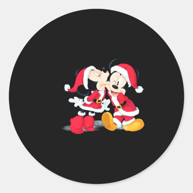 Adesivo Redondo Mickey Minnie Jingle Bell Fun  (Frente)