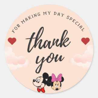 Adesivo Redondo Mickey Thankyou Sticker