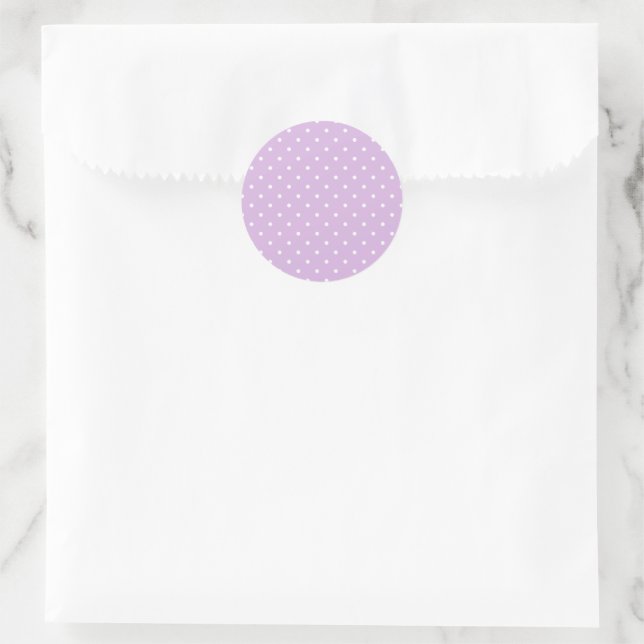 Adesivo Redondo Micro Bolinha Branco - Lilás Suave (Bolsa)