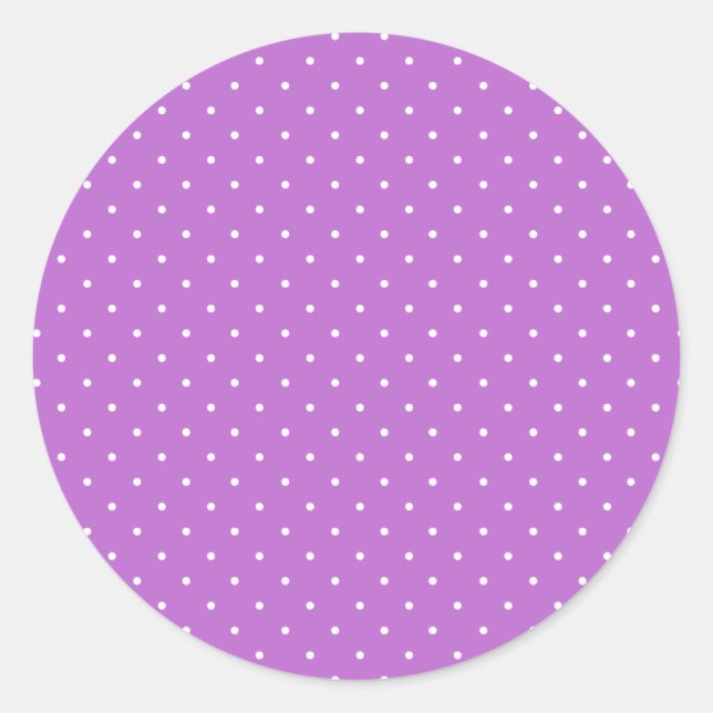 Adesivo Redondo Micro Bolinha Branco - Orquídea Roxo (Frente)