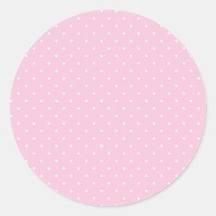 Adesivo Redondo Micro Bolinha Branco - Rosa Claro