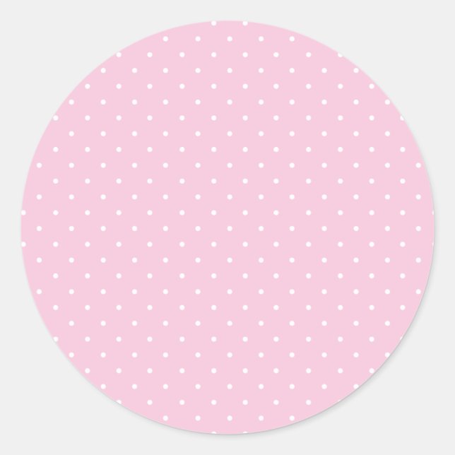 Adesivo Redondo Micro Bolinha Branco - Rosa Claro (Frente)