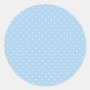 Adesivo Redondo Micro Bolinhas Branco - Azul Bebê