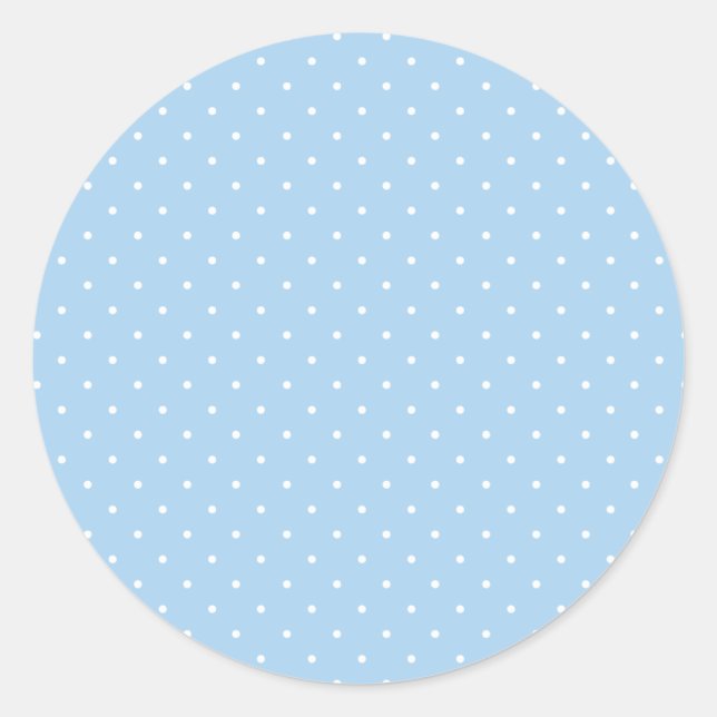 Adesivo Redondo Micro Bolinhas Branco - Azul Bebê (Frente)
