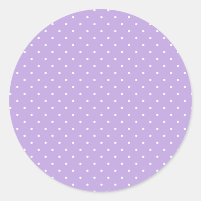 Adesivo Redondo Micro Bolinhas Branco - Lavanda Suave (Frente)