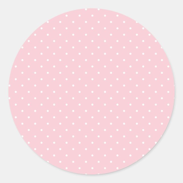 Adesivo Redondo Micro Bolinhas Branco - Rosa (Frente)