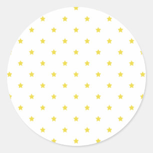 Adesivo Redondo Micro Estrelas Dourado Amarelo - Branco