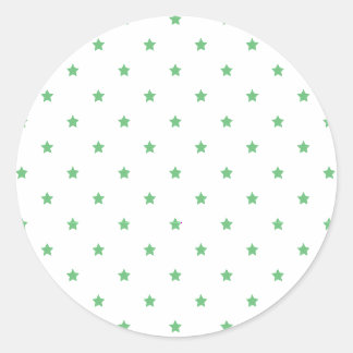 Adesivo Redondo Micro Estrelas Verão Verde - Branco