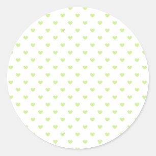 Adesivo Redondo Micro Hearts Spring Green - Branco