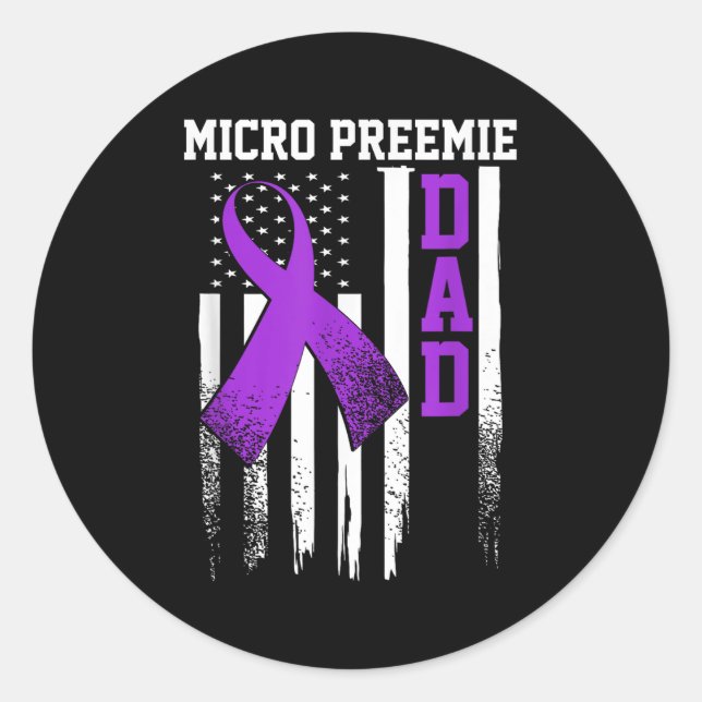 Adesivo Redondo Micro Preemie Nicu New Dad Healthy Premature Birth (Frente)