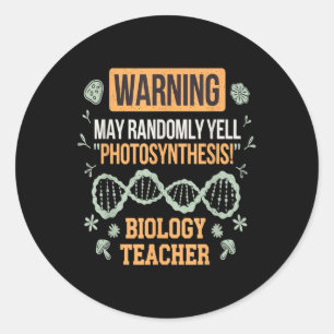 Adesivo Redondo Microbiologia Divertida de Volta às Aulas Professo
